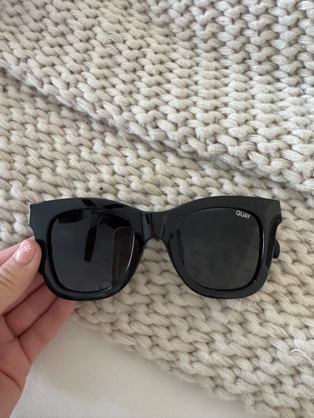 Quay Black Square Sunglasses